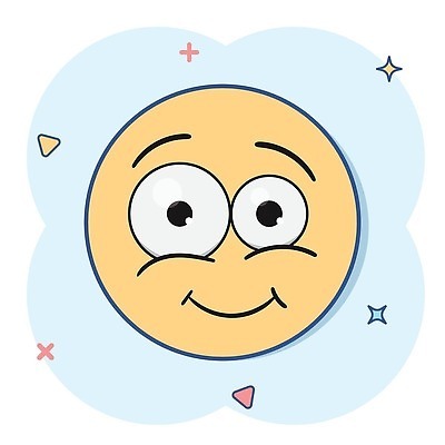 EPS 해외이미지 일러스트 표정 웃음 사람없음 파란색 심볼 심플 코믹 해외202309 해외일러스트 컬러 파일형식 벡터