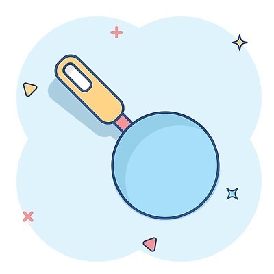 EPS 해외이미지 일러스트 돋보기 사람없음 파란색 심볼 심플 코믹 해외202309 해외일러스트 컬러 파일형식 벡터