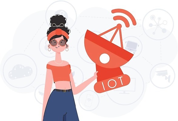 EPS 해외이미지 여자 일러스트 안테나 한명 들기 상반신 성인 선글라스 사물인터넷 성인여자한명만 해외202309 해외일러스트 1 안경 통신 모션 정보기술 사람 여자한명만 성인여자만 파일형식 벡터