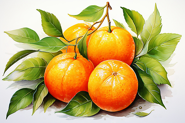 JPG 열매 잎 오렌지 일러스트 수채화 사람없음 국내일러스트 AI일러스트 AI콘텐츠 식물 과일 파일형식