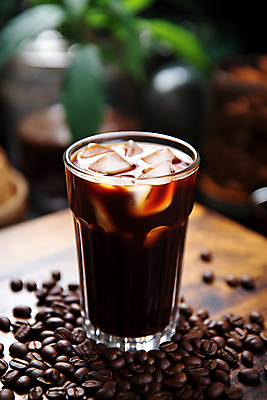 JPG 편집이미지 사람없음 컵 갈색 얼음 카페 원두 커피잔 아이스커피 나무탁자 편집실사 AI포토 AI콘텐츠 자연요소 식기 커피 컬러 탁자 잔 상점 CG 파일형식