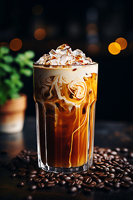 JPG 편집이미지 사람없음 컵 갈색 얼음 카페 우유 원두 커피잔 아이스커피 편집실사 AI포토 AI콘텐츠 자연요소 식기 커피 컬러 잔 유제품 상점 CG 파일형식