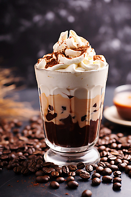 JPG 편집이미지 사람없음 컵 갈색 얼음 카페 원두 커피잔 크림 아이스커피 편집실사 AI포토 AI콘텐츠 자연요소 식기 커피 컬러 잔 상점 CG 파일형식