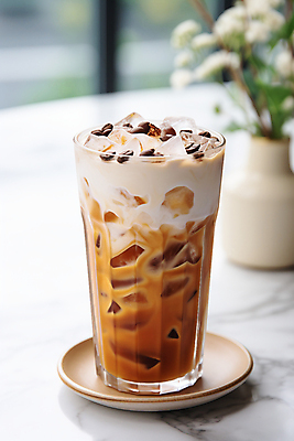 JPG 편집이미지 화분 사람없음 컵 갈색 얼음 카페 원두 커피잔 컵받침 아이스커피 편집실사 AI포토 AI콘텐츠 자연요소 식기 커피 컬러 잔 상점 받침대 CG 파일형식