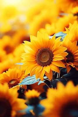 JPG 편집이미지 꽃밭 자연 해바라기 풍경 사람없음 야외 노란색 편집실사 AI포토 AI콘텐츠 꽃 컬러 CG 생태계 파일형식