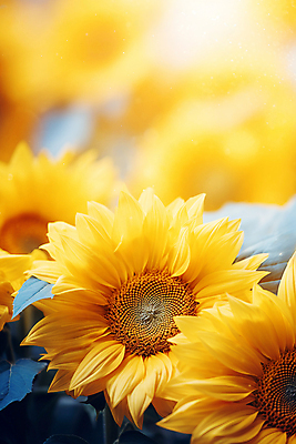 JPG 편집이미지 꽃밭 자연 해바라기 풍경 사람없음 야외 햇빛 노란색 편집실사 AI포토 AI콘텐츠 꽃 컬러 태양 CG 생태계 파일형식