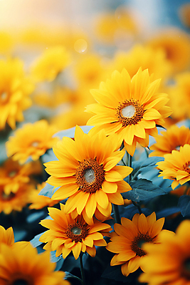 JPG 편집이미지 꽃밭 자연 해바라기 풍경 사람없음 야외 노란색 편집실사 AI포토 AI콘텐츠 꽃 컬러 CG 생태계 파일형식