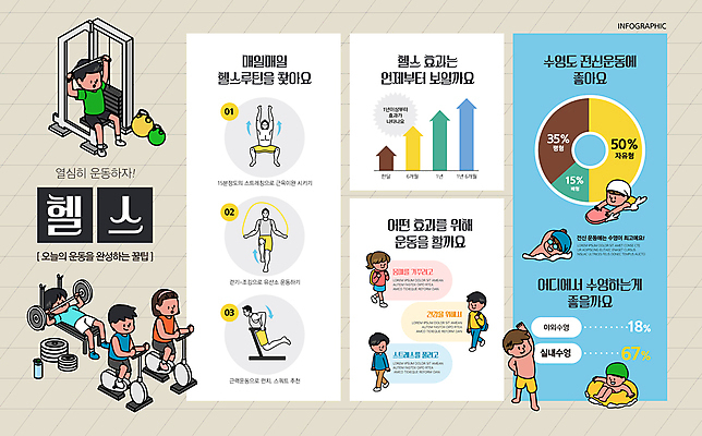 전신 여자 남자 화살표 다이어트 일러스트 그래프 여러명 상반신 성인 운동 걷기 건강관리 헬스사이클 헬스 수영 스트레칭 인포그래픽 잡기 역기 줄넘기 헬스동작 튜브 벤치프레스 랫풀다운 베이지색 자기관리 케틀벨 킥판 성인만 국내일러스트 AI파일 컬러 다수 모션 건강 관리 사람 운동기구 수상스포츠 수영용품 파일형식 벡터