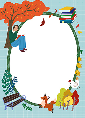 PSD 여자 여유 하늘색 단풍 낙엽 패턴 벤치 여러마리 일러스트 단풍나무 프레임 병아리 한명 들기 앉기 성인 책 독서 가을 닭 원형 풀 은행잎 여우 책더미 성인여자한명만 카피스페이스 국내일러스트 도형 나무 식물 1 계절 감정 다수 잎 무늬 의자 포유류 모션 조류 사람 파란색 공백 무더기 여자한명만 성인여자만 파일형식