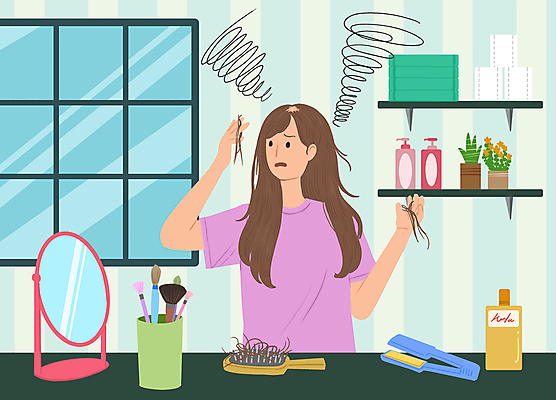 PSD 여자 화분 일러스트 창문 선반 한명 들기 손짓 상반신 성인 머리카락 머리빗 찡그림 헤어용품 고데기 메이크업브러쉬 증상 탁상거울 탈모 성인여자한명만 국내일러스트 1 가구 모션 표정 사람 머리 거울 붓 미용용품 여자한명만 성인여자만 파일형식