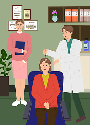 전신 PSD 여자 남자 화분 일러스트 선반 주사기 서기 들기 앉기 손짓 상반신 성인 치료 책 세명 꽃병 진료 환자 의사 약병 두피케어 서류판 탈모 탈모클리닉 성인만 국내일러스트 꽃 가구 의학 의료기기 모션 사람 약 사무용품 의료진 클리닉 헤어관리 증상 병_담는 파일형식