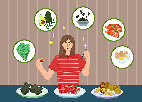 PSD 여자 일러스트 젓가락 딸기 한명 들기 상반신 성인 치료 반짝임 계란 식사 김 먹기 호두 연어 시금치 아보카도 건강식 검은콩 탈모 탈모클리닉 성인여자한명만 국내일러스트 1 음식 채소 과일 의학 모션 콩 수저 어류 사람 알 견과류 해조류 클리닉 증상 여자한명만 성인여자만 파일형식