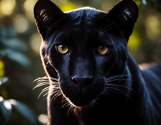 JPG 동물 편집이미지 한마리 포유류 자연 근접촬영 사람없음 검은색 숲속 열대우림 디지털합성 맹수 흑표범 편집실사 AI포토 AI콘텐츠 1 뷰포인트 컬러 숲 CG 생태계 표범 파일형식