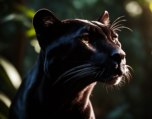 JPG 동물 편집이미지 한마리 포유류 자연 근접촬영 사람없음 검은색 숲속 열대우림 디지털합성 맹수 흑표범 편집실사 AI포토 AI콘텐츠 1 뷰포인트 컬러 숲 CG 생태계 표범 파일형식