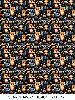 PSD 디자인 잎 패턴 일러스트 북유럽스타일 사람없음 패턴백그라운드 풀 화려 디지털합성 여우 부엉이 너구리 스칸디나비아 국내일러스트 식물 백그라운드 컨셉 무늬 포유류 조류 스타일 파일형식