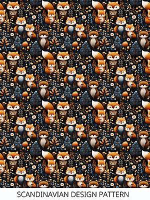 PSD 디자인 꽃 잎 패턴 일러스트 북유럽스타일 사람없음 패턴백그라운드 풀 화려 디지털합성 여우 스칸디나비아 여우꼬리 국내일러스트 식물 백그라운드 컨셉 무늬 포유류 꼬리 스타일 파일형식