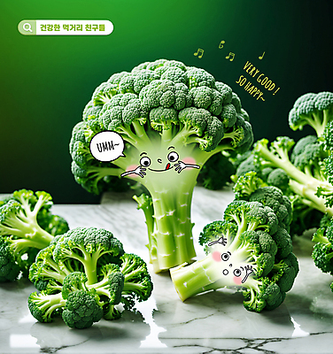 PSD 편집이미지 말풍선 음표 식재료 탁자 표정 미소 사람없음 초록색 귀여움 놀람 신선 브로콜리 유기농 대리석 메롱 손모양 검색창 이미지편집 모양 기호 웰빙 감정 음악 컬러 가구 컨셉 채소 재료 모션 파일형식 손_신체부위