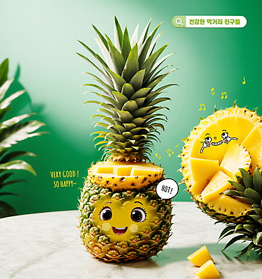 PSD 편집이미지 조각 말풍선 음표 식재료 탁자 표정 미소 사람없음 초록색 귀여움 신선 파인애플 유기농 대리석 손모양 검색창 이미지편집 모양 기호 웰빙 음악 컬러 가구 컨셉 과일 재료 열대과일 파일형식 손_신체부위