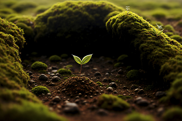 JPG 편집이미지 자연 이끼 풍경 근접촬영 사람없음 초록색 새싹 흙 조약돌 블러효과 편집실사 AI포토 AI콘텐츠 식물 뷰포인트 컬러 돌_바위 CG 생태계 블러 파일형식 효과