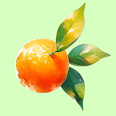 PSD 잎 오렌지 일러스트 붓터치 수채화 귤 사람없음 주황색 물방울 수분 국내일러스트 식물 컬러 과일 파일형식