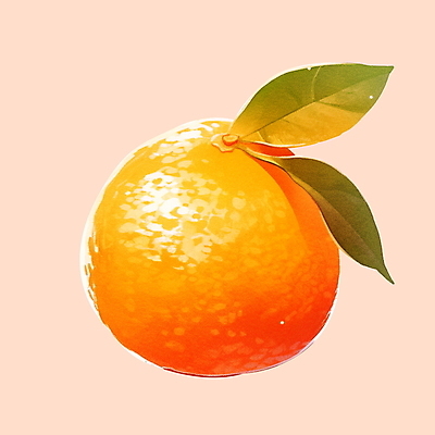 PSD 잎 오렌지 일러스트 붓터치 수채화 귤 사람없음 주황색 국내일러스트 식물 컬러 과일 파일형식