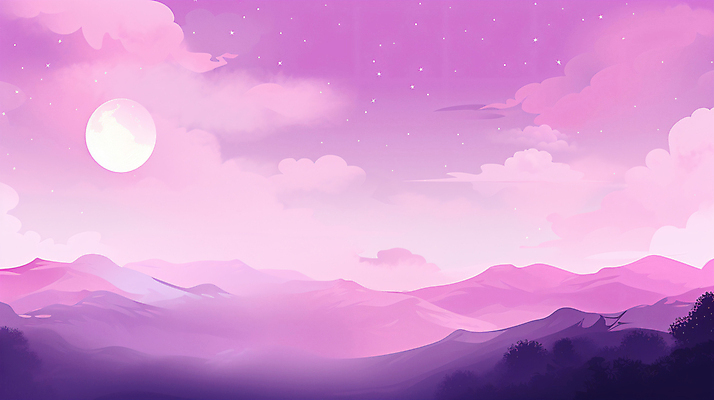 JPG 구름 일러스트 자연 밤하늘 하늘 산 풍경 사람없음 보라색 달 그림 국내일러스트 AI일러스트 AI콘텐츠 자연요소 컬러 야간 생태계 파일형식