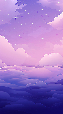 JPG 구름 별 일러스트 자연 하늘 풍경 사람없음 반짝임 보라색 그림 국내일러스트 AI일러스트 AI콘텐츠 자연요소 컬러 모션 생태계 파일형식