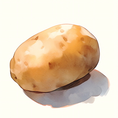 JPG 채소 일러스트 붓터치 수채화 감자 사람없음 갈색 국내일러스트 AI일러스트 AI콘텐츠 컬러 파일형식