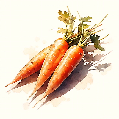 JPG 채소 일러스트 붓터치 수채화 사람없음 주황색 당근 국내일러스트 AI일러스트 AI콘텐츠 컬러 뿌리채소 파일형식