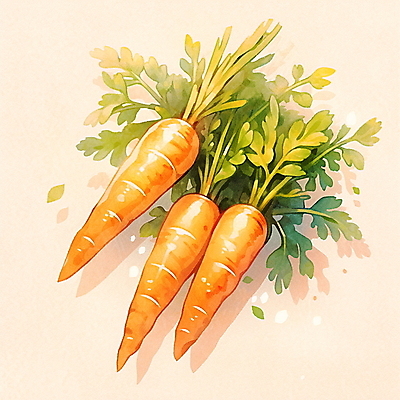 JPG 채소 일러스트 붓터치 수채화 사람없음 주황색 당근 국내일러스트 AI일러스트 AI콘텐츠 컬러 뿌리채소 파일형식