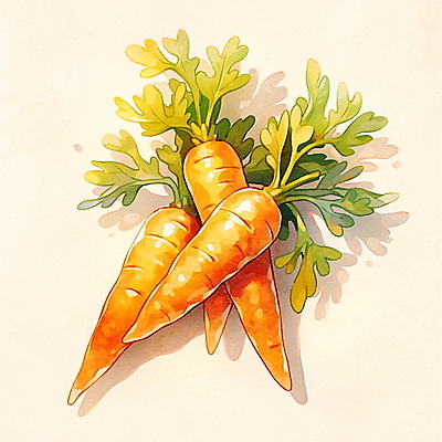 JPG 채소 일러스트 붓터치 수채화 사람없음 주황색 당근 국내일러스트 AI일러스트 AI콘텐츠 컬러 뿌리채소 파일형식
