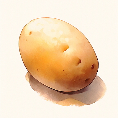 JPG 채소 일러스트 붓터치 수채화 감자 사람없음 갈색 국내일러스트 AI일러스트 AI콘텐츠 컬러 파일형식