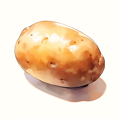 JPG 채소 일러스트 붓터치 수채화 감자 사람없음 갈색 국내일러스트 AI일러스트 AI콘텐츠 컬러 파일형식