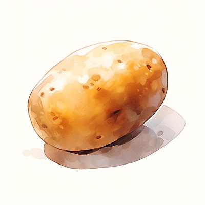 JPG 채소 일러스트 붓터치 수채화 감자 사람없음 갈색 국내일러스트 AI일러스트 AI콘텐츠 컬러 파일형식