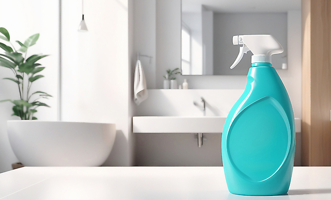 JPG 편집이미지 하늘색 사람없음 욕실 흰색 청소도구 세제 오브젝트 분무기 공병 편집실사 AI포토 AI콘텐츠 컬러 파란색 도구 청소 CG 병_담는 파일형식