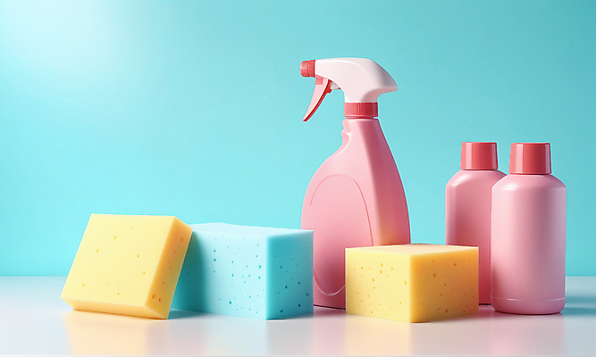 JPG 편집이미지 사람없음 청소도구 세제 오브젝트 스프레이 스펀지 공병 편집실사 AI포토 AI콘텐츠 도구 청소 CG 병_담는 파일형식