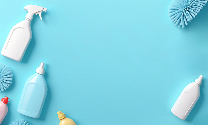 JPG 편집이미지 하늘색 사람없음 하이앵글 청소도구 세제 오브젝트 분무기 공병 청소용솔 카피스페이스 편집실사 AI포토 AI콘텐츠 뷰포인트 파란색 공백 도구 청소 CG 병_담는 파일형식