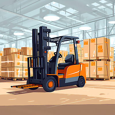 JPG 일러스트 사람없음 운송업 운반 중장비 지게차 택배상자 물류 물류창고 국내일러스트 AI일러스트 AI콘텐츠 산업 상자 산업장비 창고 택배 파일형식