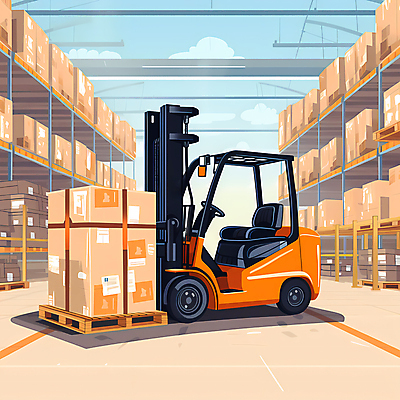 JPG 구름 일러스트 사람없음 운송업 운반 중장비 지게차 택배상자 물류 물류창고 국내일러스트 AI일러스트 AI콘텐츠 자연요소 산업 상자 산업장비 창고 택배 파일형식