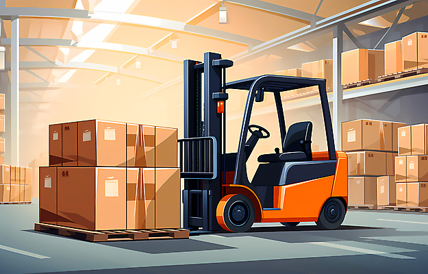 JPG 일러스트 사람없음 운송업 운반 중장비 지게차 택배상자 물류 물류창고 국내일러스트 AI일러스트 AI콘텐츠 산업 상자 산업장비 창고 택배 파일형식