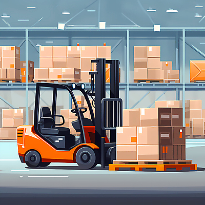 JPG 일러스트 사람없음 운송업 운반 중장비 지게차 택배상자 물류 물류창고 국내일러스트 AI일러스트 AI콘텐츠 산업 상자 산업장비 창고 택배 파일형식