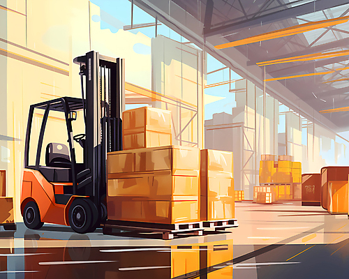 JPG 일러스트 사람없음 운송업 운반 중장비 지게차 택배상자 물류 물류창고 국내일러스트 AI일러스트 AI콘텐츠 산업 상자 산업장비 창고 택배 파일형식
