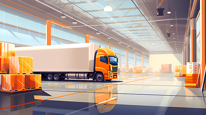 JPG 일러스트 사람없음 트럭 운송업 컨테이너 배송 택배 화물트럭 물류 물류창고 물류센터 국내일러스트 AI일러스트 AI콘텐츠 산업 자동차 창고 파일형식