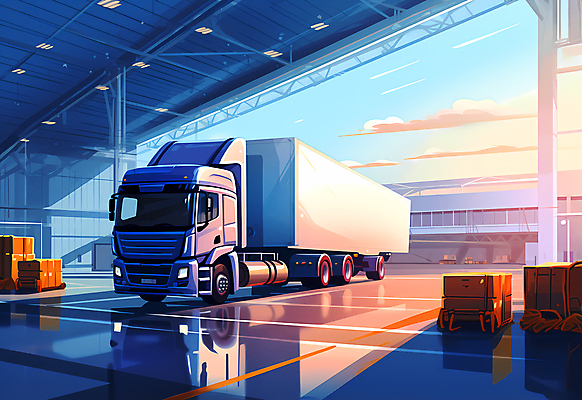 JPG 구름 일러스트 사람없음 트럭 운송업 컨테이너 배송 택배 화물트럭 물류 물류창고 물류센터 국내일러스트 AI일러스트 AI콘텐츠 자연요소 산업 자동차 창고 파일형식