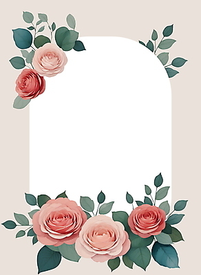 JPG 꽃 분홍색 잎 일러스트 프레임 사람없음 장미 오브젝트 화사함 국내일러스트 AI일러스트 AI콘텐츠 식물 컬러 컨셉 파일형식