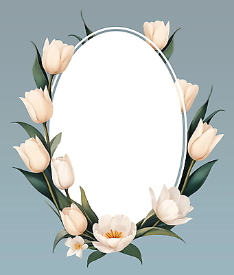 JPG 꽃 잎 일러스트 프레임 사람없음 파란색 흰색 오브젝트 화사함 타원형 국내일러스트 AI일러스트 AI콘텐츠 식물 컬러 컨셉 원형 파일형식