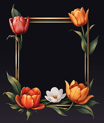 JPG 꽃 잎 일러스트 프레임 사람없음 사각형 테두리 오브젝트 화사함 국내일러스트 AI일러스트 AI콘텐츠 도형 식물 컨셉 파일형식