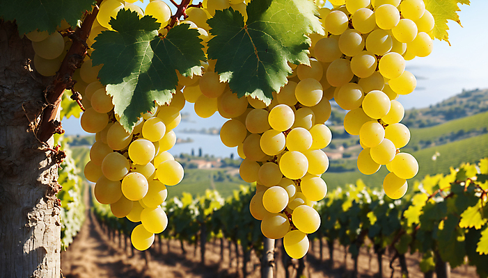 JPG 주간 편집이미지 사람없음 야외 초록색 햇빛 과수원 디지털합성 청포도 포도송이 포도농장 포도잎 편집실사 AI포토 AI콘텐츠 자연요소 컬러 잎 농업 포도 태양 농장 CG 파일형식