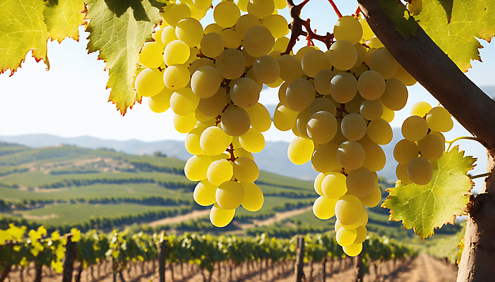 JPG 주간 편집이미지 사람없음 야외 초록색 햇빛 과수원 디지털합성 청포도 포도송이 포도농장 포도잎 편집실사 AI포토 AI콘텐츠 자연요소 컬러 잎 농업 포도 태양 농장 CG 파일형식