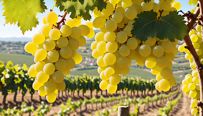 JPG 주간 편집이미지 사람없음 야외 초록색 햇빛 과수원 디지털합성 청포도 포도송이 포도농장 포도잎 편집실사 AI포토 AI콘텐츠 자연요소 컬러 잎 농업 포도 태양 농장 CG 파일형식